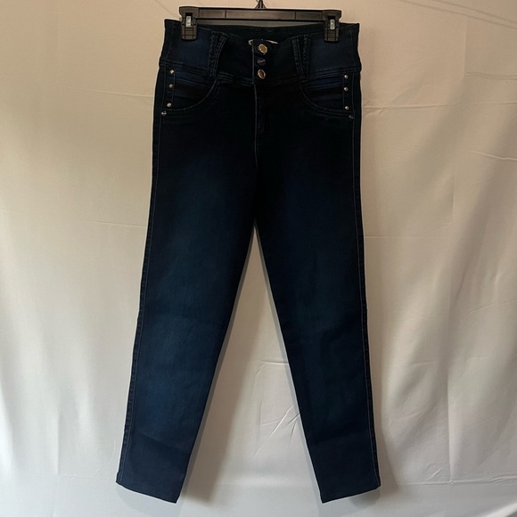 BAXTER- Butt Lifting Dark Wash Columbian Jeans Size 11 - Picture 1 of 5